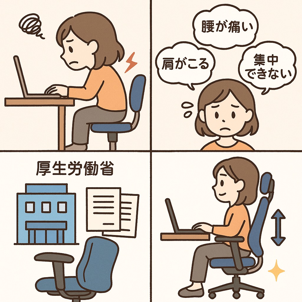 厚労省も推奨！作業効率と体の負担を軽減するおすすめ椅子3選に関する画像