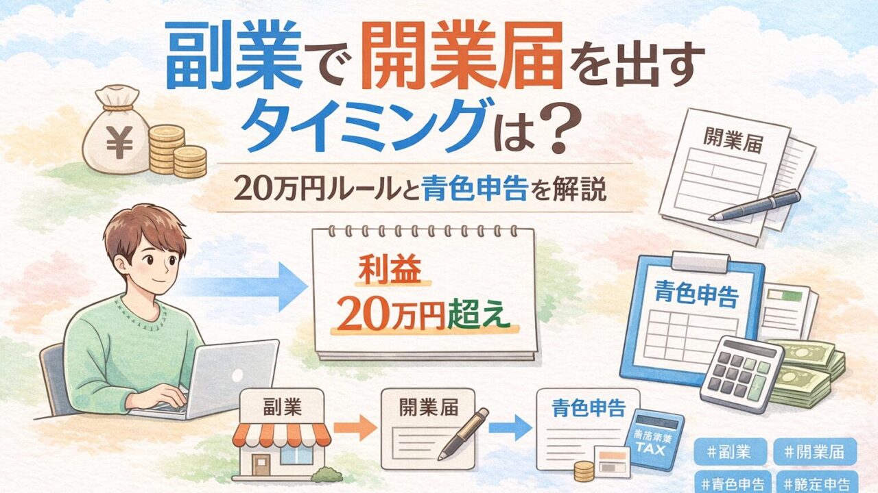 個人事業主の開業届と青色申告のイメージ