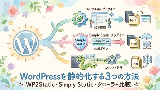 WordPressを静的化する3つの方法 アイキャッチ