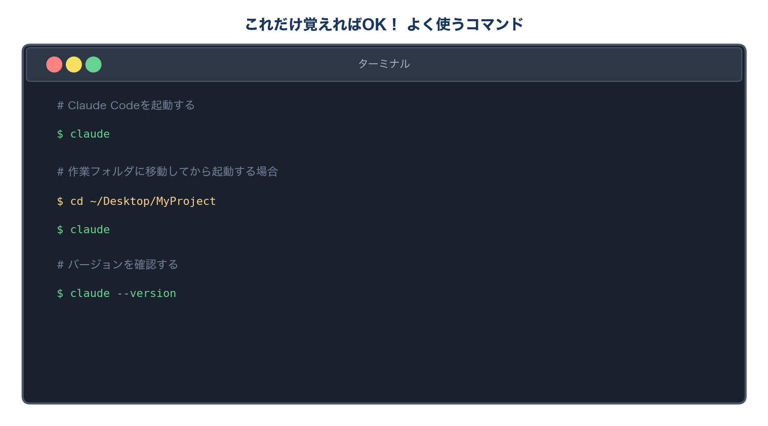 Claude Codeのよく使うコマンド